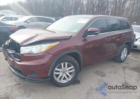 2016 Toyota Highlander Le V6 из США, поврежденный, VIN 5TDBKRFH9GS260425
